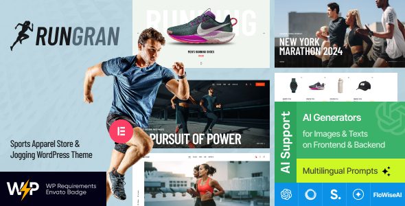 Run Gran | Sports Apparel and Gear Store WordPress Theme